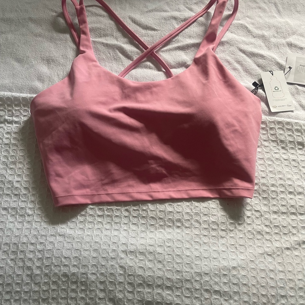 (NWT) Pink Strappy Crop Top
